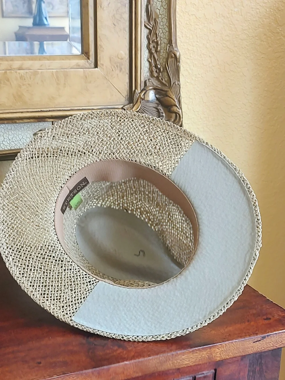 Stetson Straw Fedora Hat with Brown Band